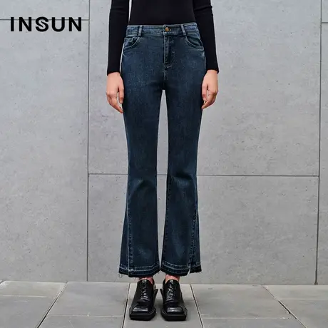 INSUN恩裳线上专选冬季复古洗水棉质牛仔裤商品大图