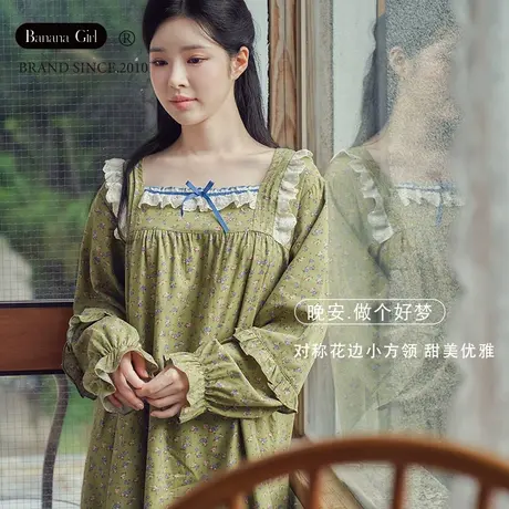 Bananagirl睡裙女士2023年新款春秋长袖长裙连衣裙家居服女可外穿商品大图