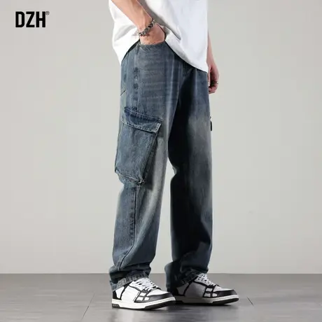 男士美式工装牛仔裤男直筒潮牌痞帅高级感裤子男款春季男裤休闲裤商品大图