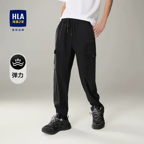 【呼呼专享】HLA/海澜之家抽绳工装风休闲裤春夏季松紧腰束脚口弹图片