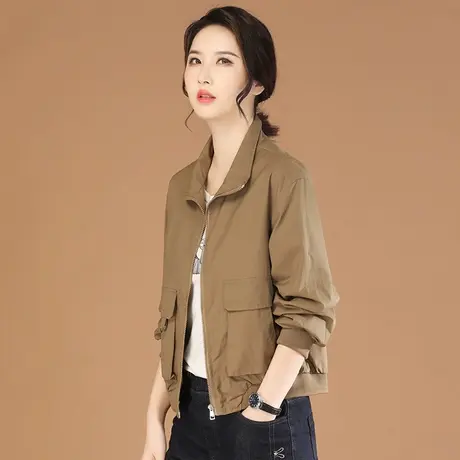 韩潮袭人2023秋季新款立领工装外套女士短款棒球服夹克衫冲锋衣图片