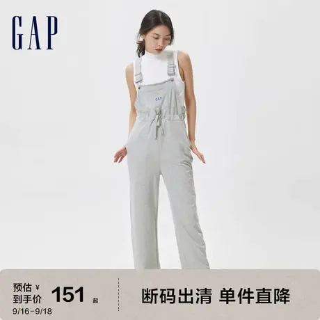 【断码优惠】Gap女装秋季LOGO法式圈织软背带裤591241宽松连体裤图片