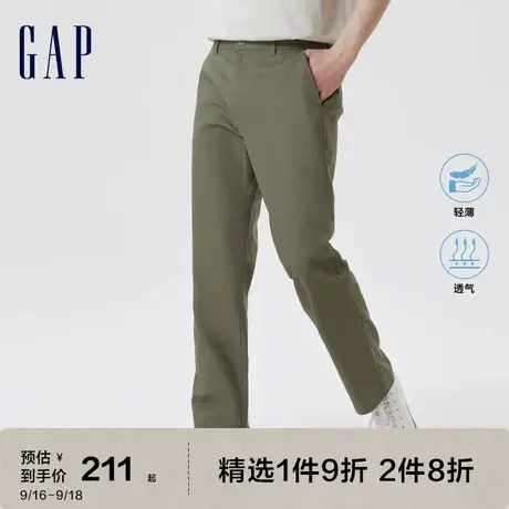 【轻透气系列】Gap男装夏2023新款轻薄直筒卡其裤606622棉麻长裤图片