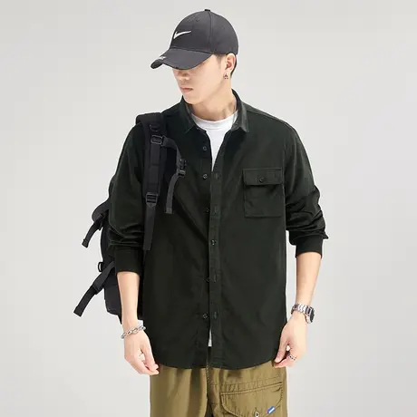 Modi Nick/摩帝尼克复古男士衬衫工装长袖宽松潮流休闲帅气衬衣图片