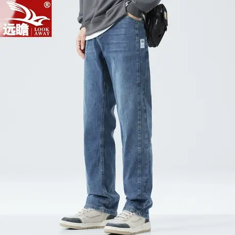 男士牛仔裤2023秋季新款潮流宽松直筒弹力长裤子春秋休闲百搭男裤商品大图