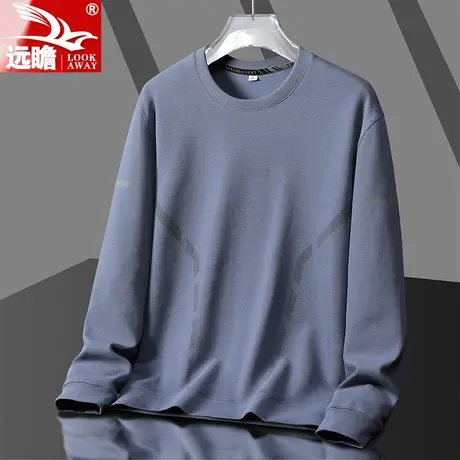 春秋季休闲卫衣男士打底体恤衫2023新款潮牌宽松圆领长袖t恤男装商品大图