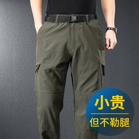 男士工装裤秋冬软壳冲锋直筒休闲裤男款秋季多袋户外宽松大码裤子商品大图