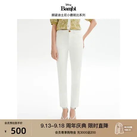 【直播直降 迪士尼小鹿斑比系列】朗姿棉质九分牛仔裤女2023新款图片