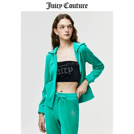 Juicy Couture橘滋夏季新款辣妹丝绒烫钻抹胸天鹅绒无肩带抹胸女图片