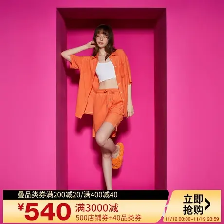 Juicy Couture橘滋23新款“橙”心如意绣花女休闲短裤商品大图