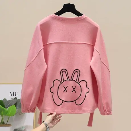 2023春季新款网红女装欧洲站韩版百搭时尚休闲刺绣卡通套头卫衣女商品大图