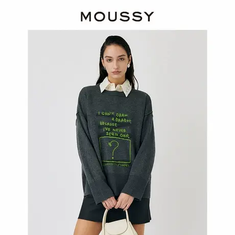 MOUSSY 新品龙年限定街头创意字母刺绣针织时尚毛衣028HS970-0171商品大图