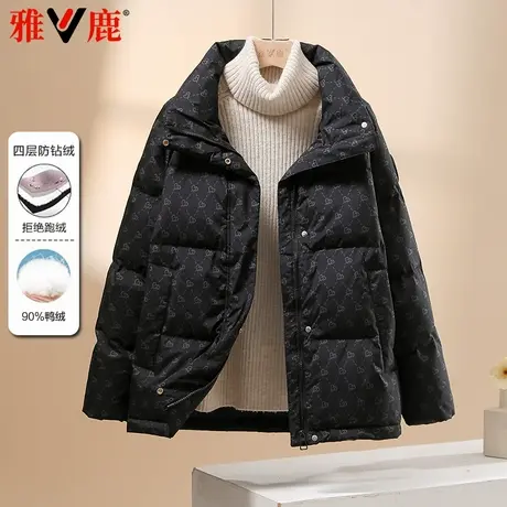 雅鹿2024冬季新款面包服羽绒服女短款韩版时尚宽松小个子加厚外套商品大图
