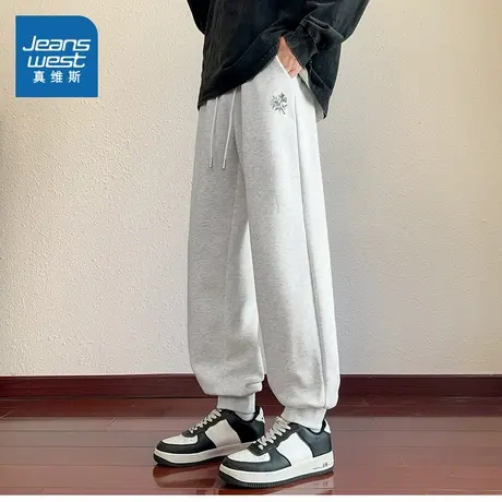 JR真维斯男装宽松束脚休闲卫裤 2025秋季新品男款通勤运动长裤子商品大图