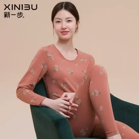 新一步保暖内衣女士秋衣秋裤套装纯棉薄款妈妈中老年人秋冬棉毛衫商品大图