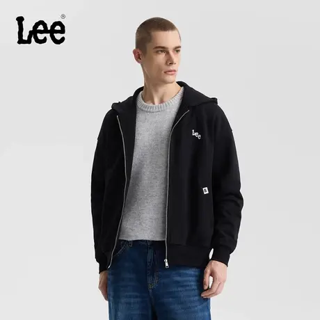 Lee商场同款25秋冬新品舒适版连帽拉链小刺绣Logo男卫衣外套休闲商品大图