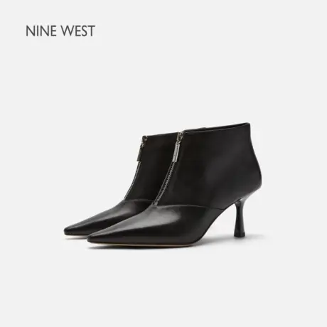 【商场同款】Nine West/玖熙细跟时装短靴女秋冬季尖头高跟瘦瘦靴商品大图