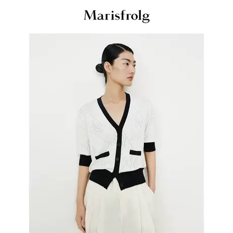 【商场同款】玛丝菲尔夏季新款桑蚕丝截短式小香风针织衫商品大图