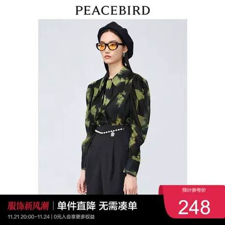 太平鸟年夏季新款通透感印花衬衫A1CAC3205奥莱图片