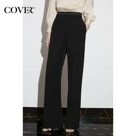 COVER春季闪钻织带商务休闲裤商品大图