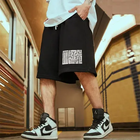 男裤胖子纯棉加肥加大码宽松休闲潮牌运动胖人五分裤短裤夏季男生图片