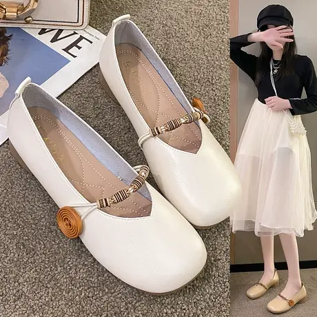 平底玛丽珍鞋晚晚鞋2023春秋新款女鞋软底软皮鞋子法式单鞋女夏款商品大图