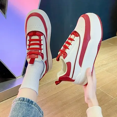 厚底板鞋女款2023年新款春秋季百搭小众设计感鞋子ins休闲运动鞋商品大图