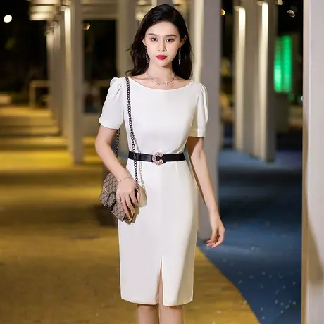 小晚礼服女白色小个子法式洋装宴会轻奢名媛高端晚宴高级感连衣裙商品大图