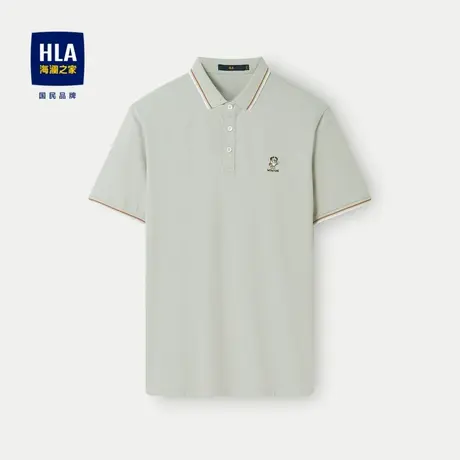 HLA/海澜之家布鲁伊联名系列POLO衫24春夏新款凉感刺绣翻领短袖男图片