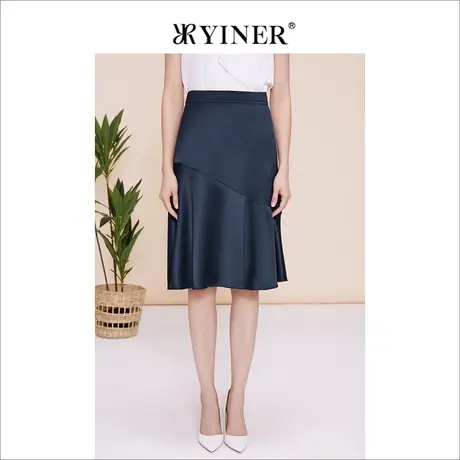 【醋酸系列】YINER音儿女装2023夏季法式鱼尾裙A字半身裙图片