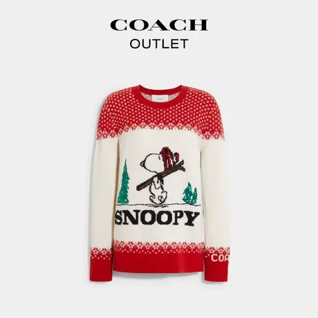 COACH/蔻驰奥莱女士SNOOPY滑雪图案圆领卫衣外套图片