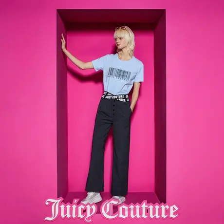 Juicy Couture橘滋新款个性简约条形码厚板印女T恤商品大图