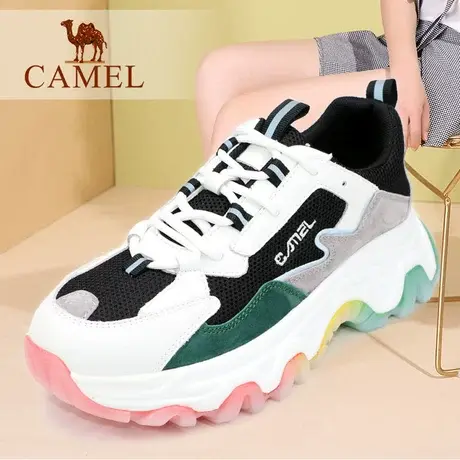 Camel/骆驼女鞋春夏季款厚底增高青年潮流轻便单户外休闲旅游鞋子图片