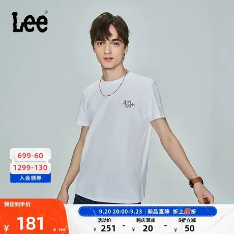 Lee商场同款101+23新品标准版多色圆领男短袖T恤LMT0049784DR图片