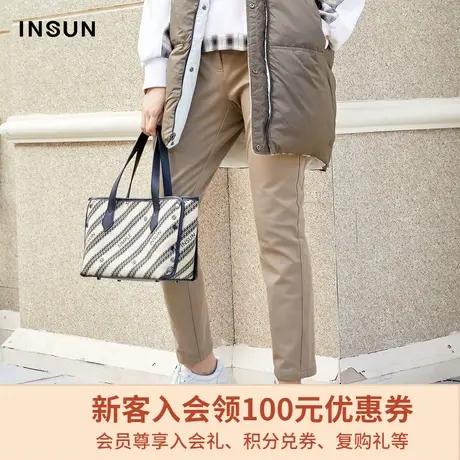 恩裳冬季经典时尚修身弹力小脚百搭棉质直筒休闲裤女商品大图