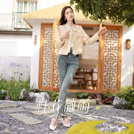 【直播间】香影小香风外套女短款2023秋季新款粗花呢名媛风法式商品大图