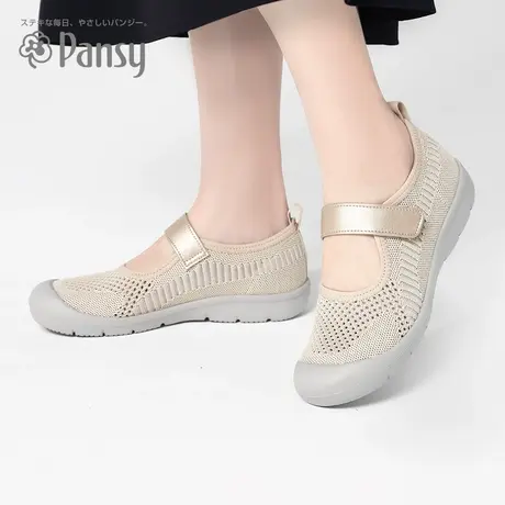 Pansy日本女鞋休闲透气妈妈鞋防滑健步鞋拇外翻中老年浅口鞋春夏商品大图