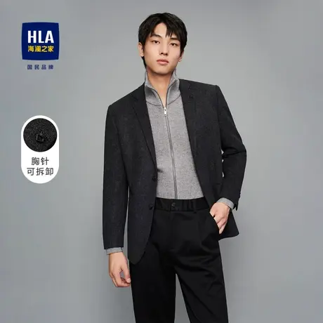 HLA/海澜之家绒感弹力休闲西服内嵌口袋时尚修身绅士单西男图片