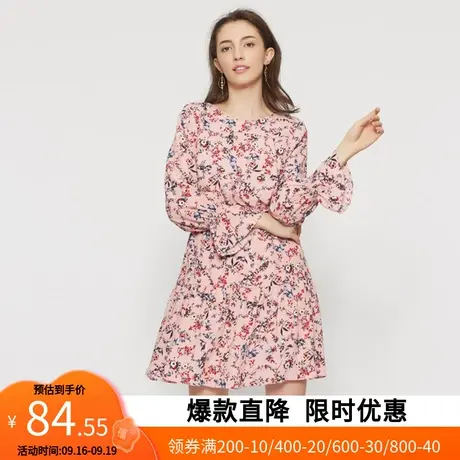 【断码S】艾格夏季女士连衣裙修身收腰中长款显瘦Y1769图片