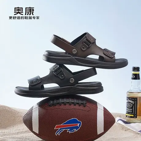 奥康 男鞋2025夏时尚休闲凉鞋外穿耐磨防滑沙滩鞋门店发货商品大图