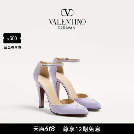 [12期免息]华伦天奴VALENTINO女士 HI DOLLY 花卉刺绣高跟鞋图片