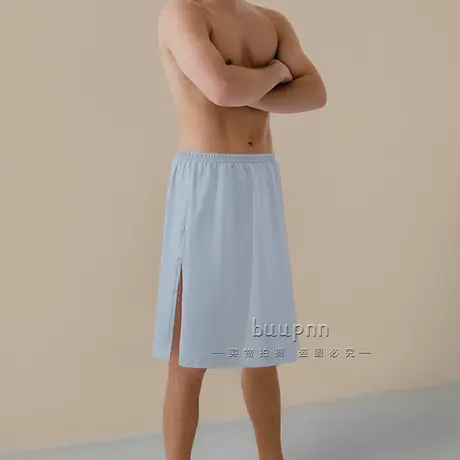 棉质睡裙半裙男士侧边开叉无勒感裸睡裙浴裙成人割包皮术后专用商品大图