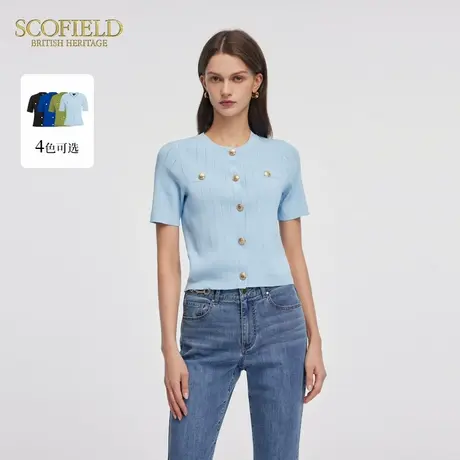 Scofield休闲圆领小香风温婉气质高挑针织开衫夏季针织外套商品大图