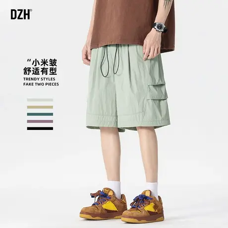 男生美式工装短裤男夏外穿冰丝薄款五分裤宽松2025新款休闲半截裤商品大图