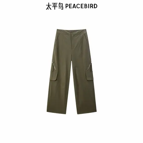 太平鸟高腰工装伞兵裤2025年春夏新款阔腿直筒休闲裤A3GBF1435图片