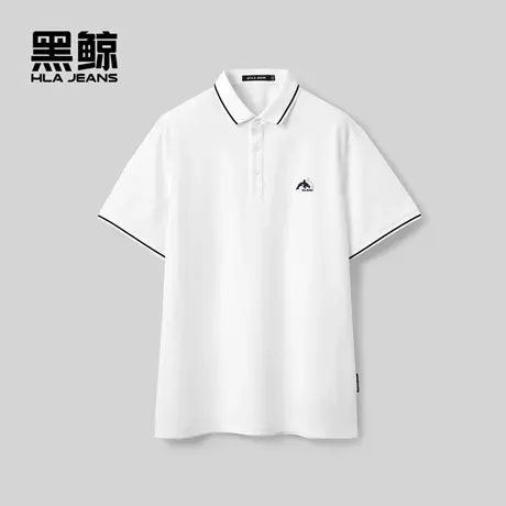 海澜之家旗下黑鲸时尚短袖polo衫男25年夏新翻领套头上衣一款多色图片