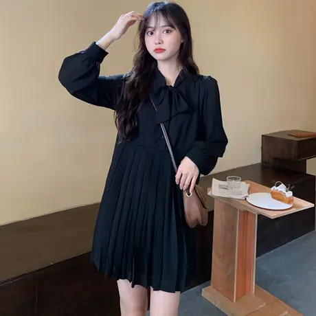 早秋时尚连衣裙小个子韩版春秋2023新款女装大码胖mm适合胖人显瘦图片