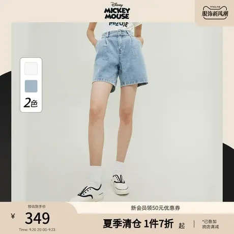 【迪士尼米奇系列】【商场同款】PRICH2023夏新款小A型牛仔短裤女商品大图