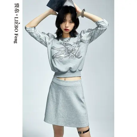 裂帛LIEBOFeng设计师2023年运动卫衣套装国潮刺绣休闲小个子套装图片