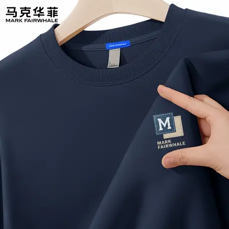 马克华菲美式潮牌长袖卫衣男款2025新款秋季圆领上衣男士打底衫X商品大图